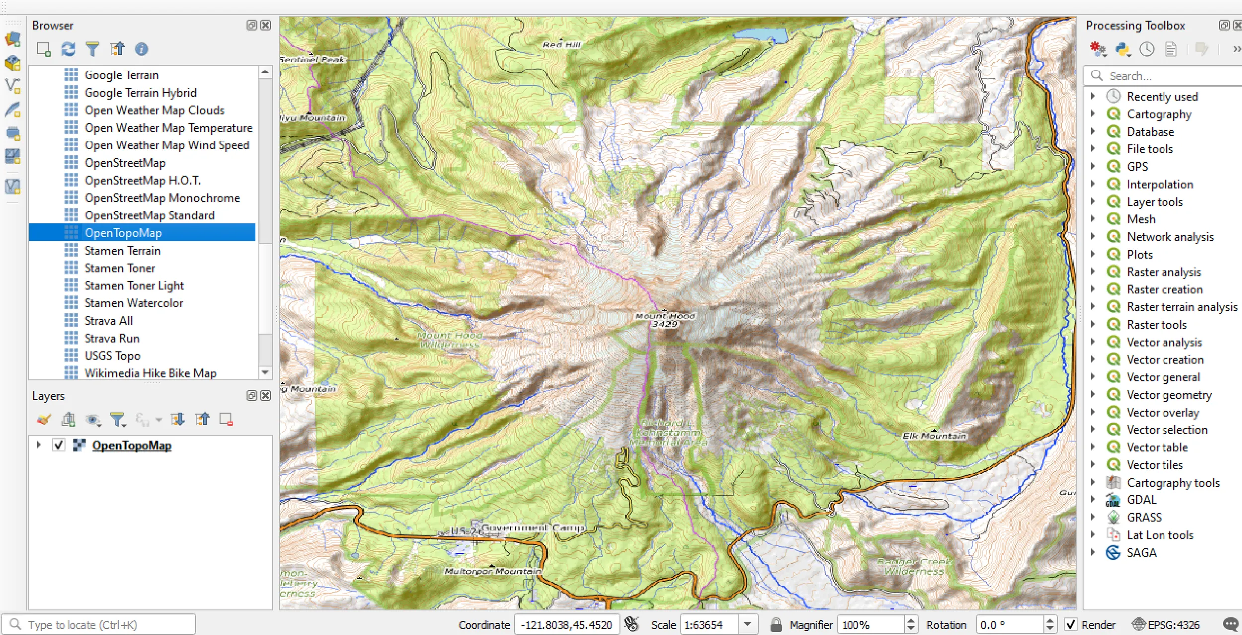 QGIS SRTM tile