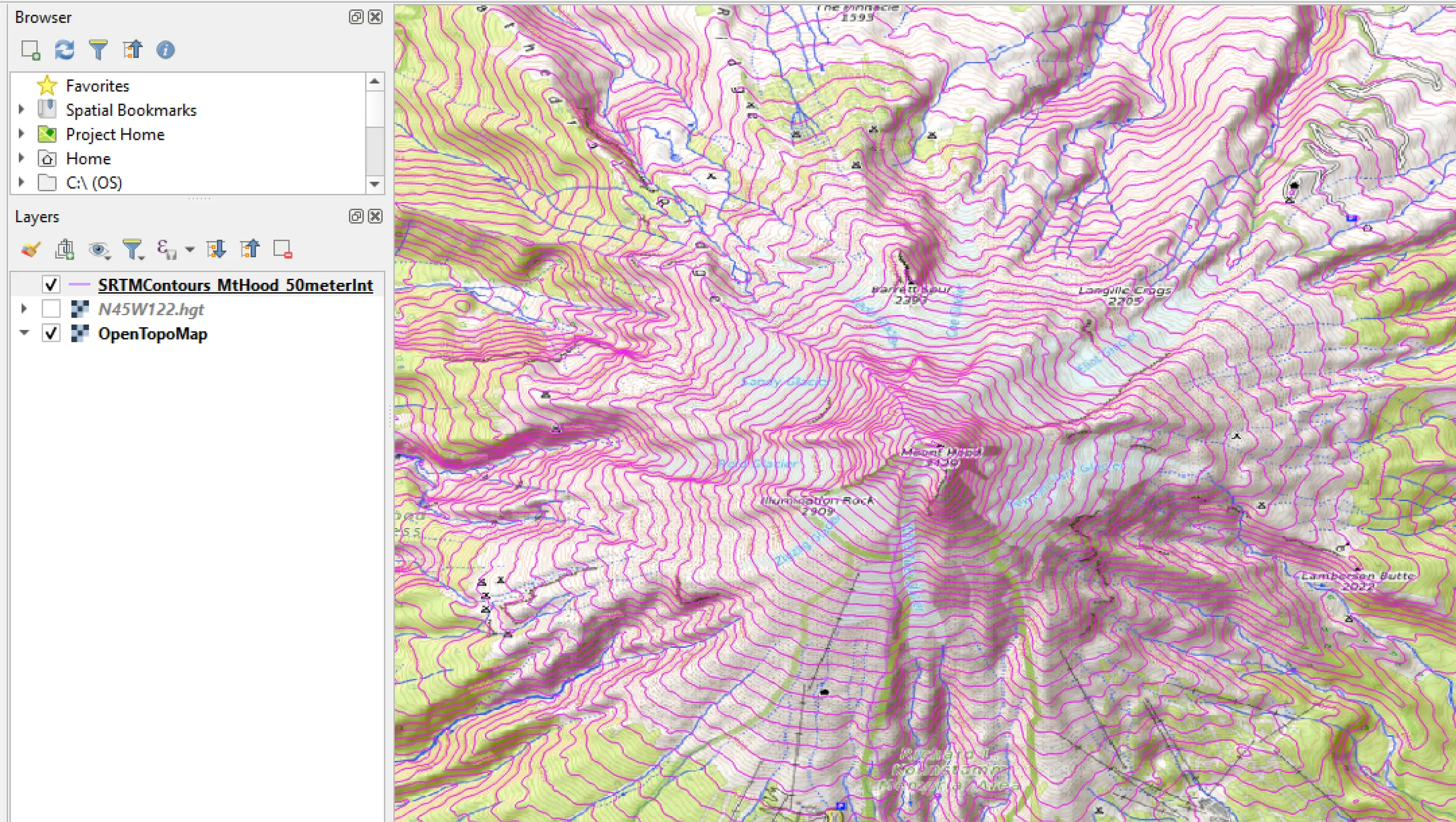 Mount Hood Contours